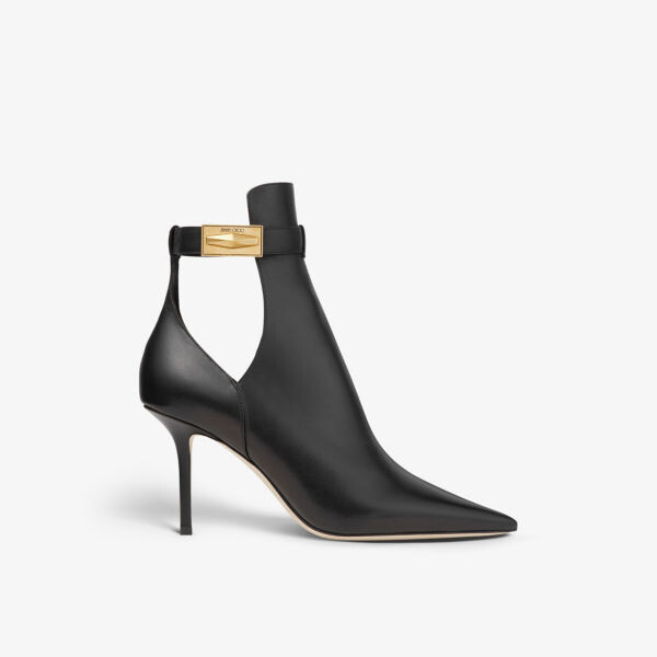 

Кожаные ботильоны Nell на каблуке с бляшкой Jimmy Choo, черный