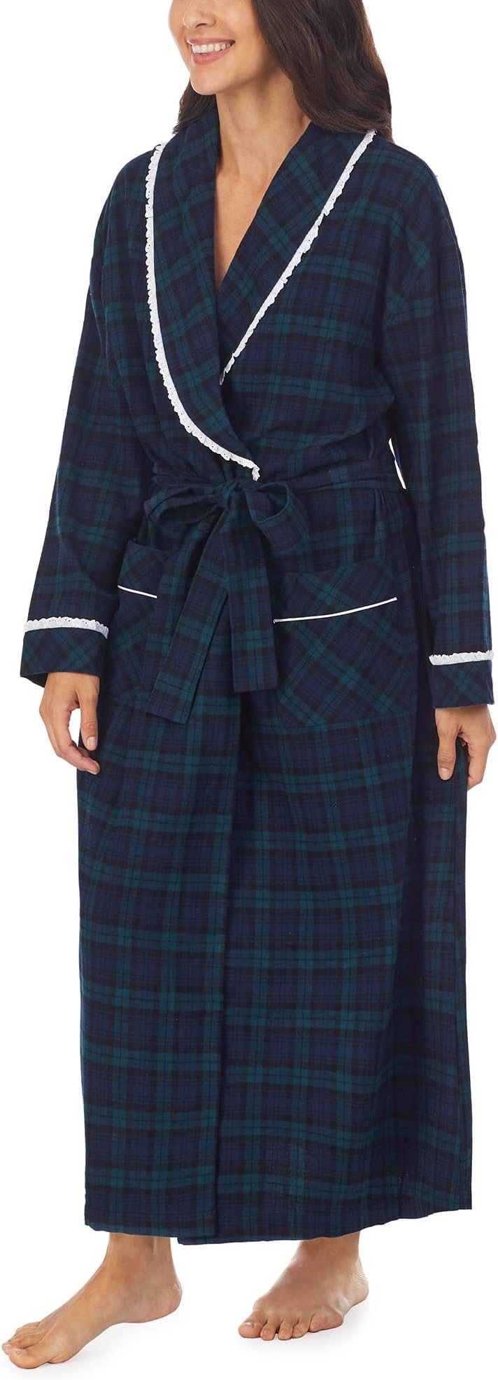 

Халат 52" Ballet Wrap Robe Lanz of Salzburg, цвет Green Plaid