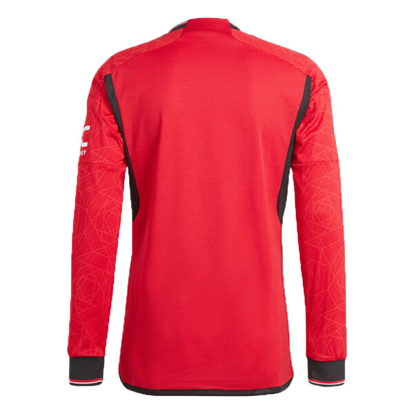 Футболка manchester united 23 24 домашняя футболка с длинным рукавом Adidas, красный — фото 2