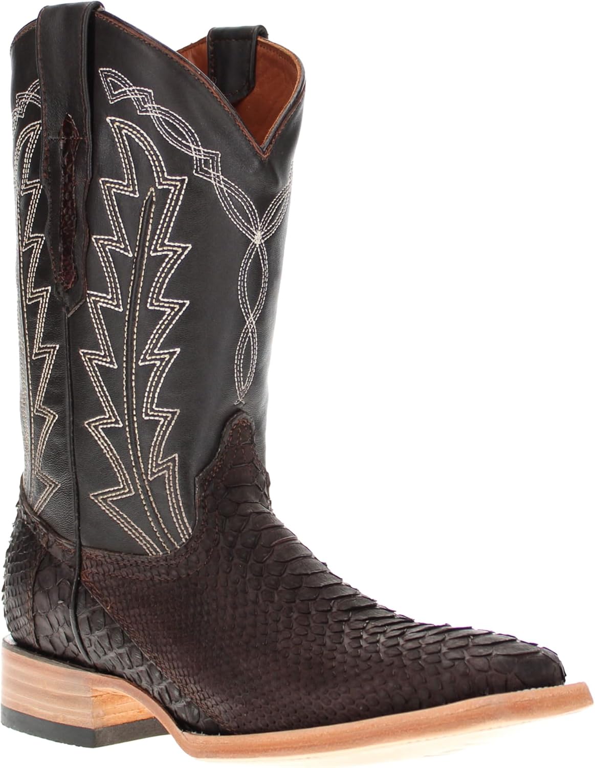 

Мужские ковбойские сапоги Vaccari Crockett из натуральной матовой кожи питона, шоколадного цвета, с квадратным носком