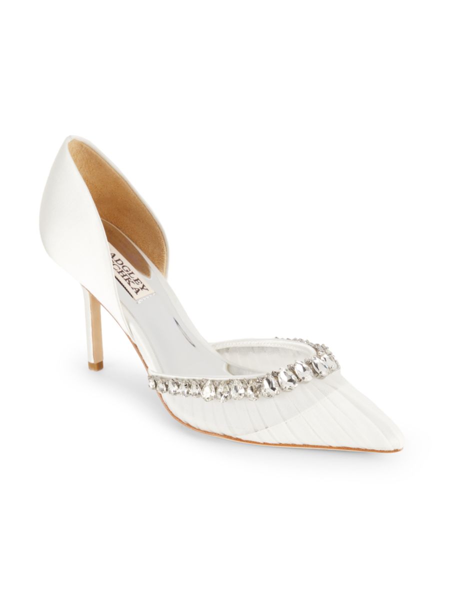 Туфли-лодочки Everley 89MM с декором D'Orsay Badgley Mischka, цвет Clay — фото 2