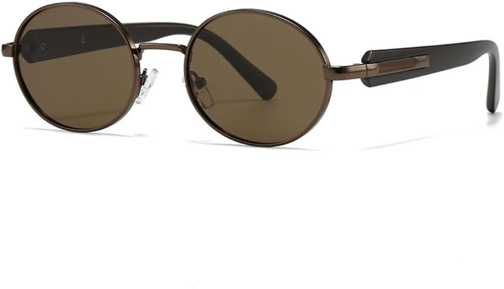 

Солнцезащитные очки с защитой UV400 | Металлические петли, круглая оправа, цветные линзы | Для женщин и мужчин, для занятий спортом на открытом воздухе и вождения DSVIGF, Coffee