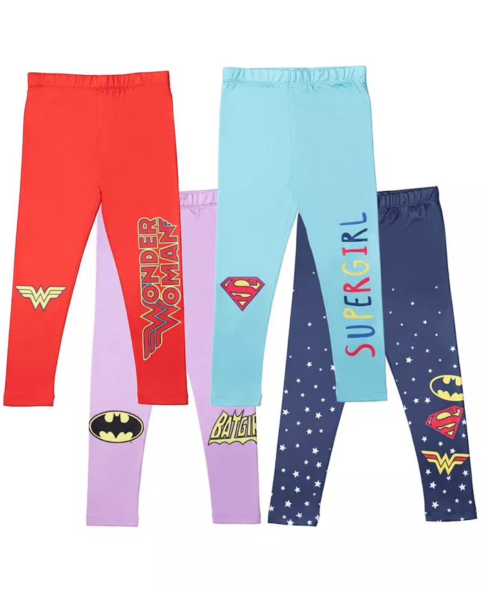 

Девочки 4 пары брюк Justice League, мультиколор