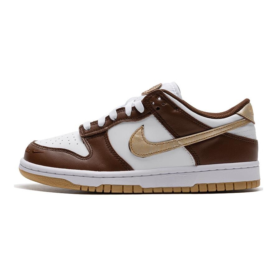 

Кроссовки для скейтбординга Dunk Kids GS Low-top коричневато-желтовато-белые Nike, белый