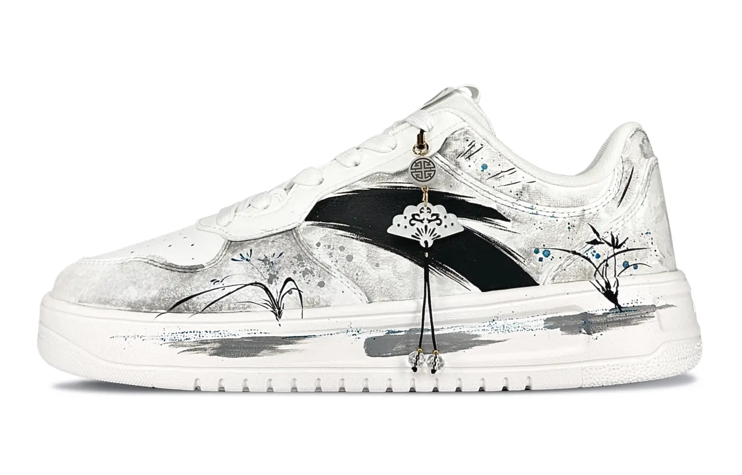 

ANTA Relaxed Cushioning, Impact Resistant, Slip Resistant Low top Skateboard Shoes Men's Blended Black