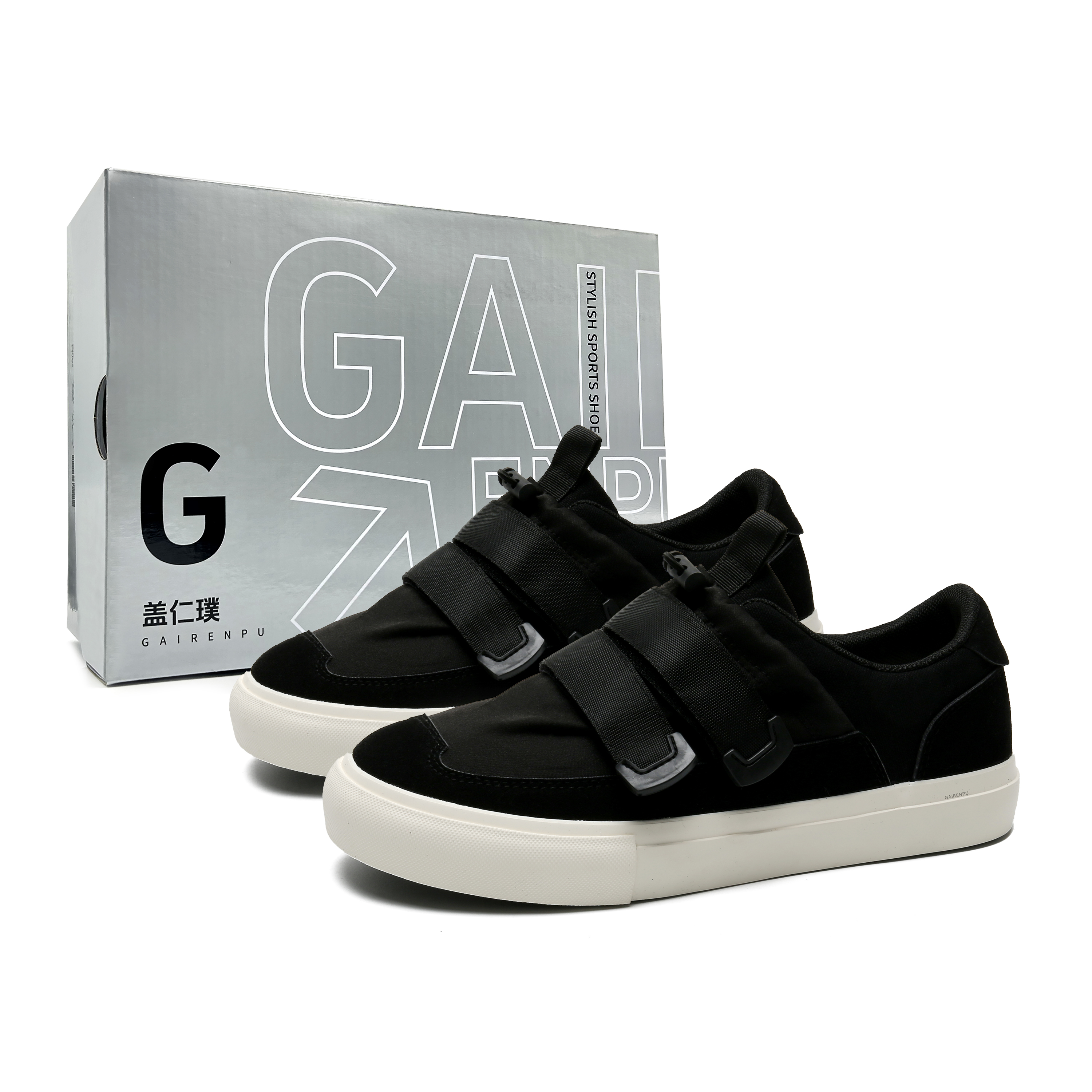 

Нескользящие, легкие, дышащие, низкие мужские кроссовки для скейтбординга Gai Renpu, Black[Box]