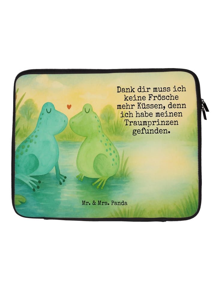 

Mr. & Mrs. Panda Сумка для ноутбука с рисунком лягушки и надписью белого цвета