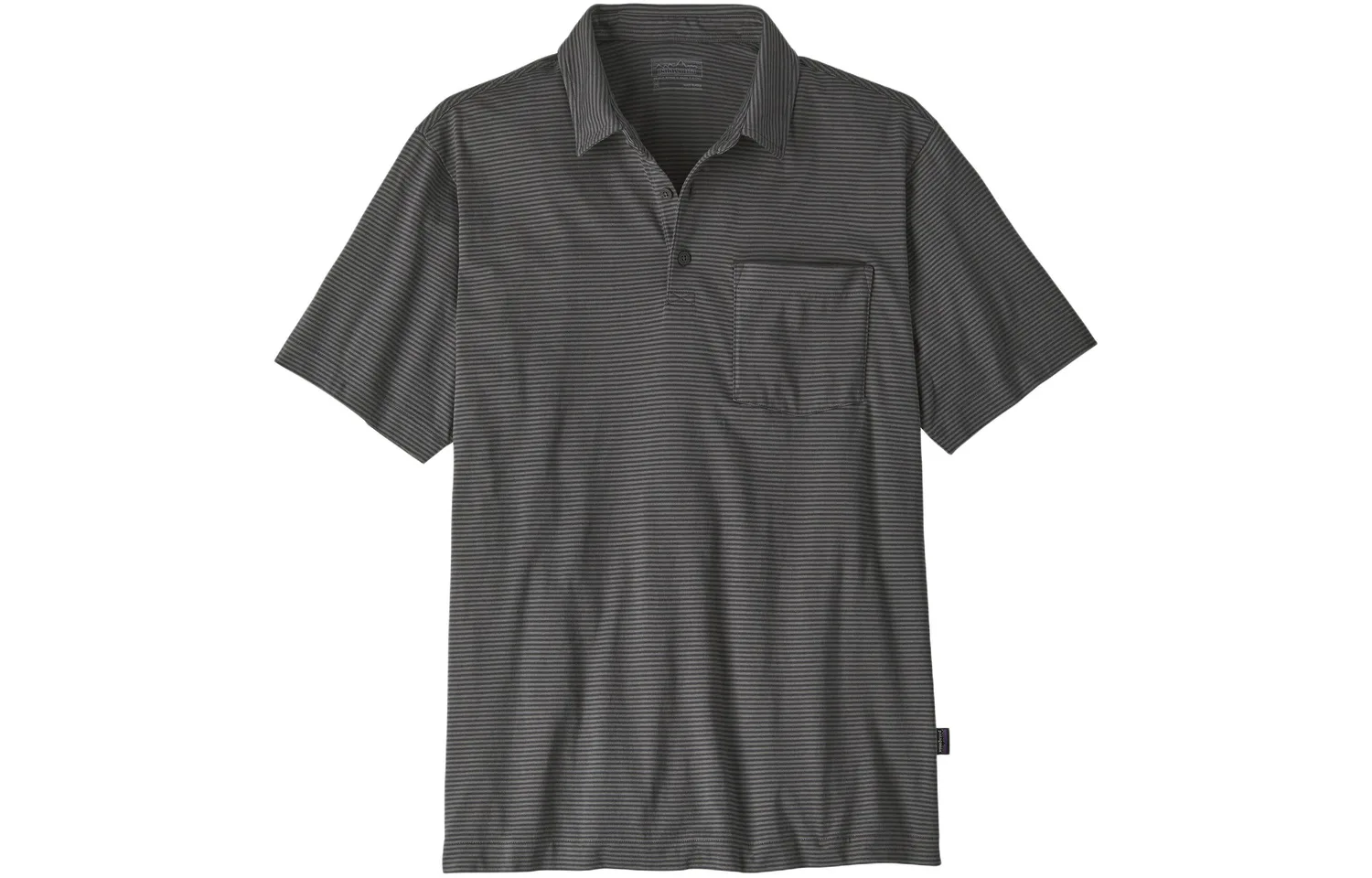 Футболка-поло мужская с воротником, умеренно прямой крой Patagonia, Stripe Forge Gray/Fathom Stripe: Forge Grey