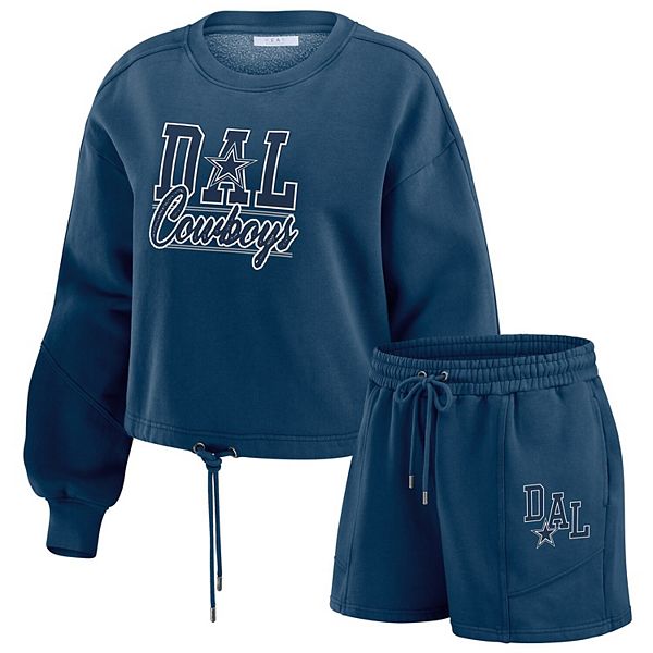 

Женский комплект для отдыха dallas cowboys с длинным рукавом и шортами из флиса Wear By Erin Andrews