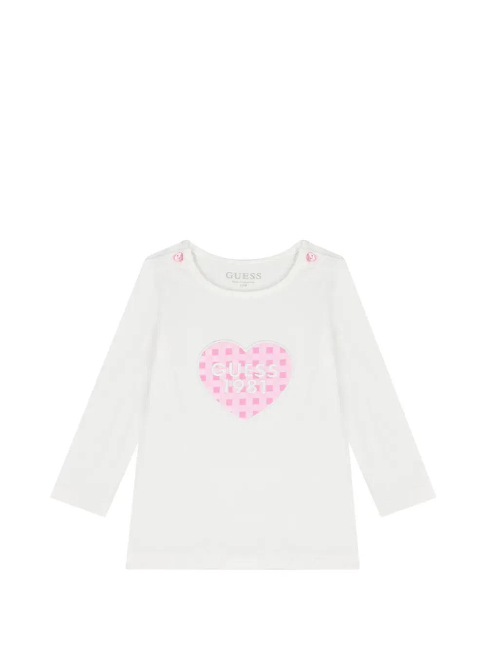 Комплект брюк с узором в виде сердечек Guess Kids, белый — фото 3