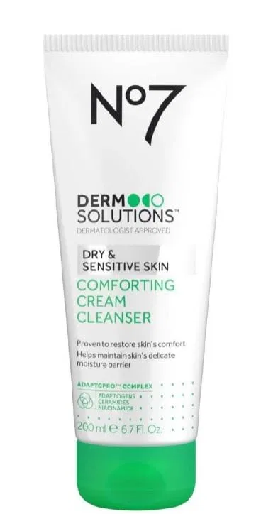 Крем для лица Boots — Очищающий для сухой и чувствительной кожи «Derm Solutions» от No7, 200 мл