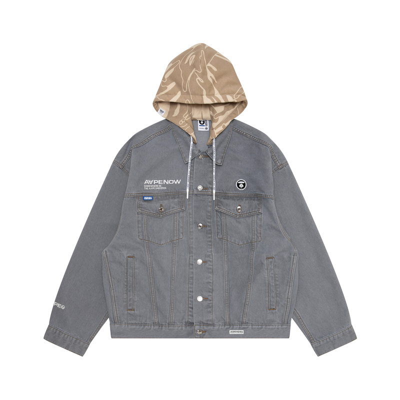 

Куртка с капюшоном A Bathing APE с принтом логотипа Aape, серая GYL