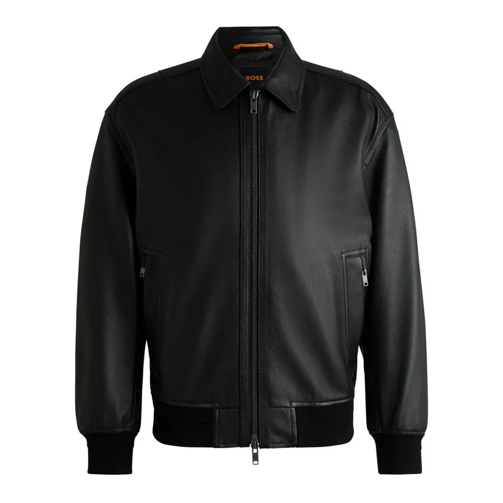 

Куртка BOSS Joloco leather, черный