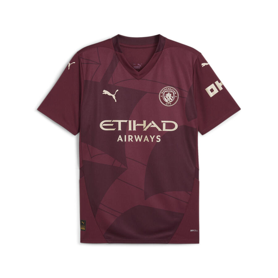 

Третья футболка Manchester City 24/25, мужская, PUMA, темно-красная яшма