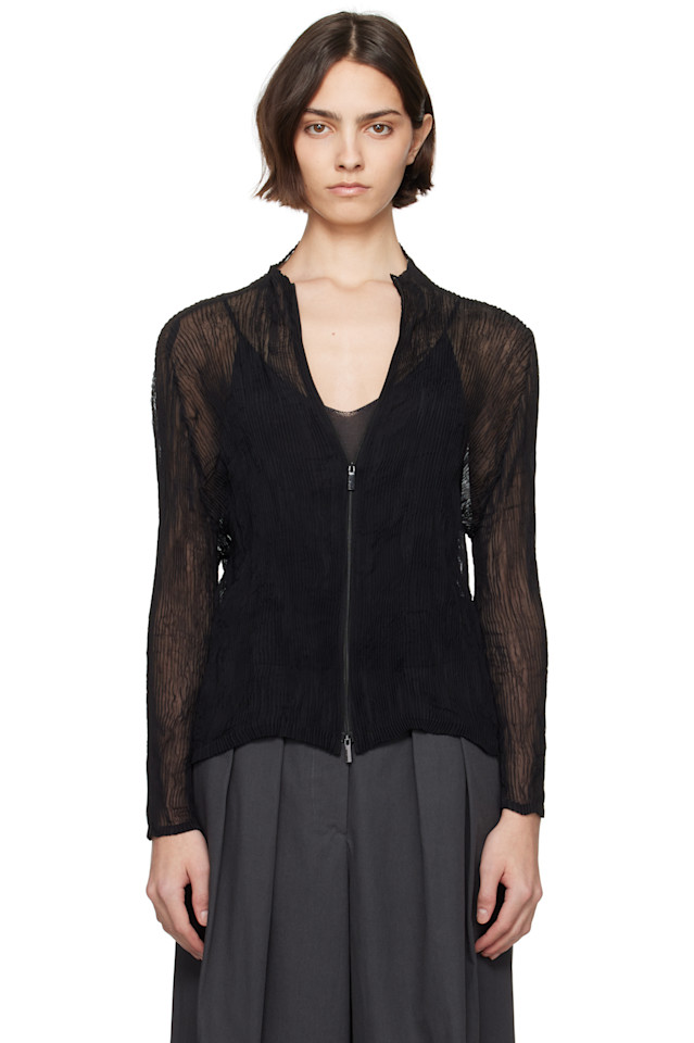 

Шифоновая блузка с крученым узором bk/wt-56 Issey Miyake, черный