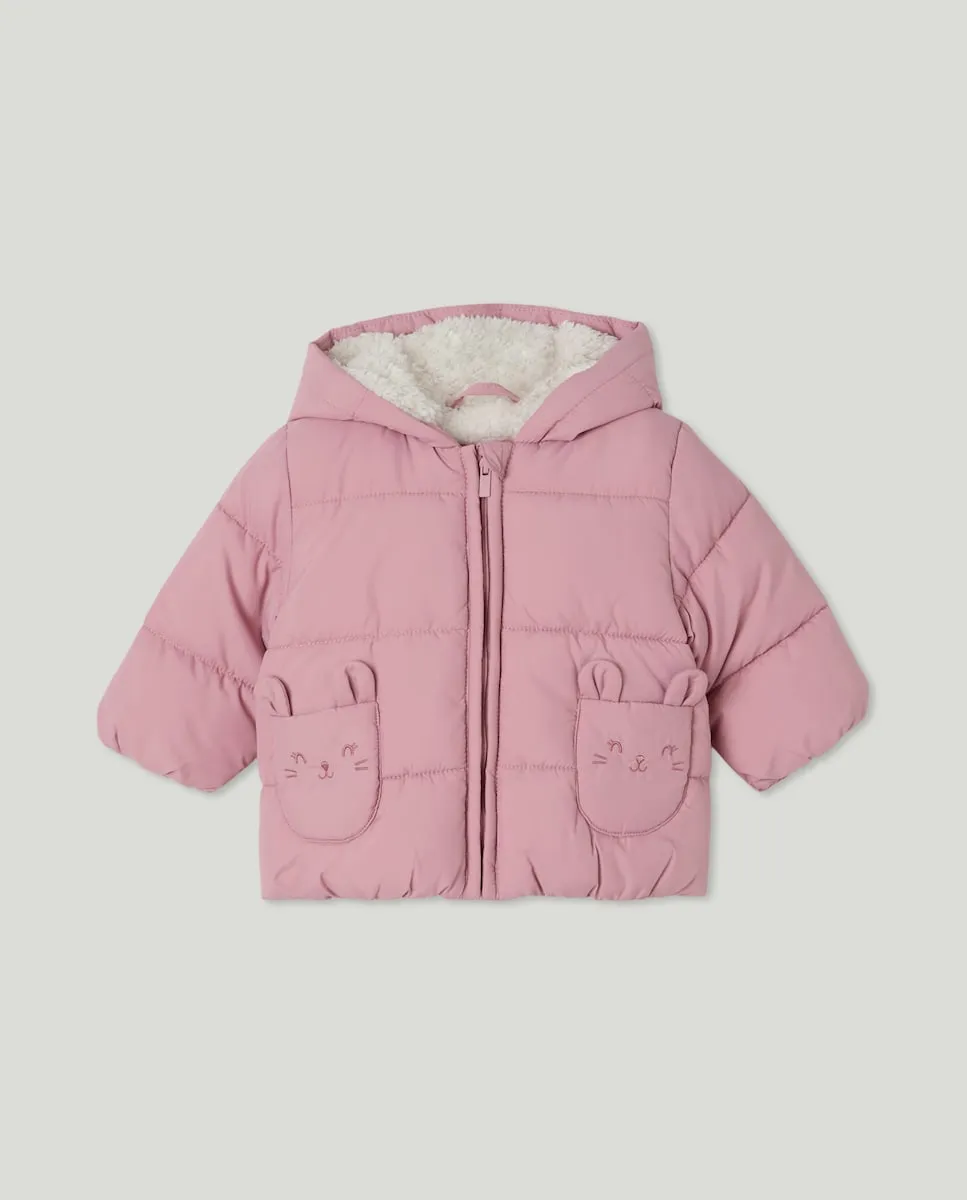 

Теплая стеганая парка для маленькой девочки Baby El Corte Inglés, розовый