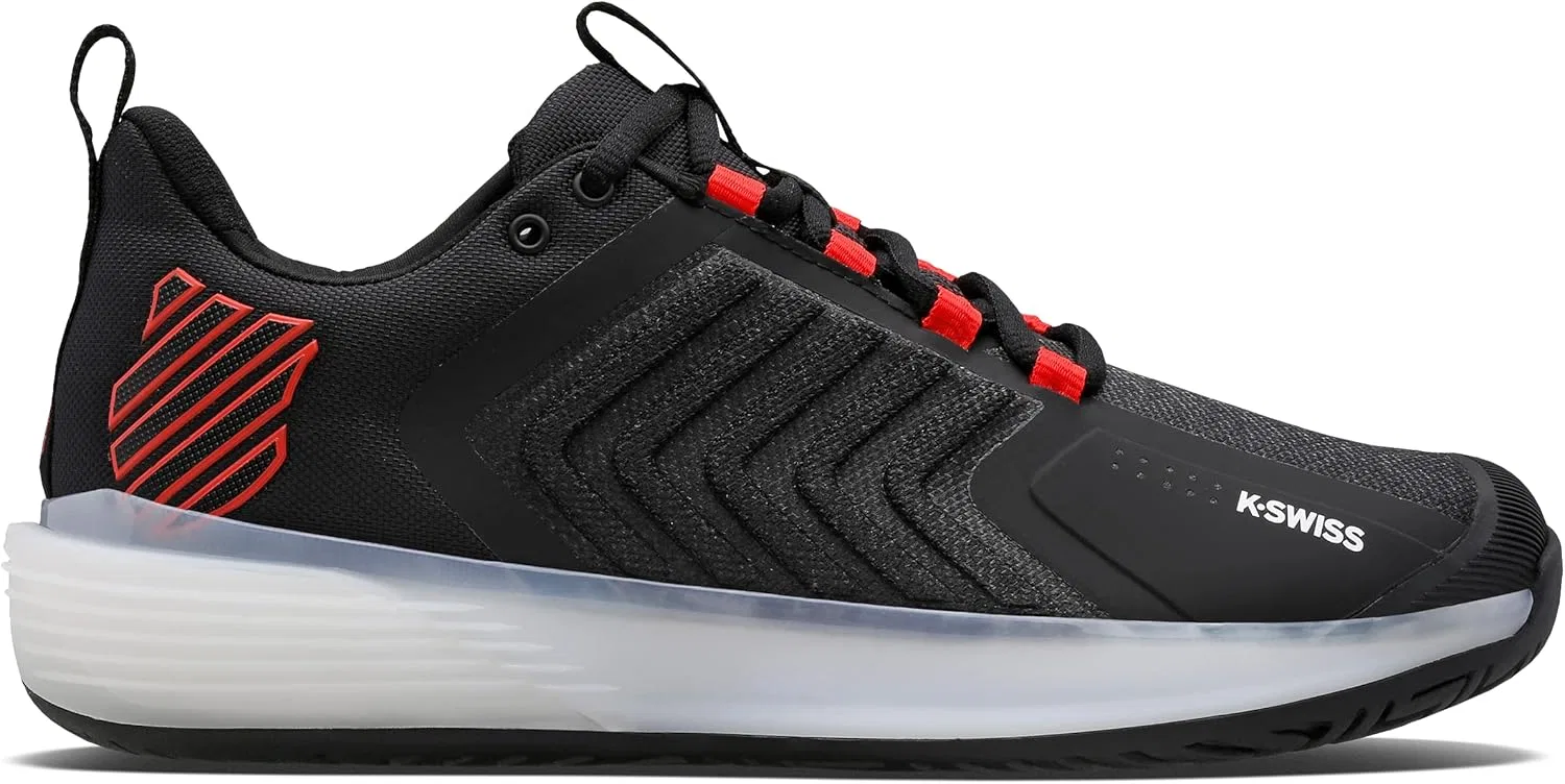 Кроссовки для тенниса Ultrashot 3, K-Swiss, Black/White/Popyred