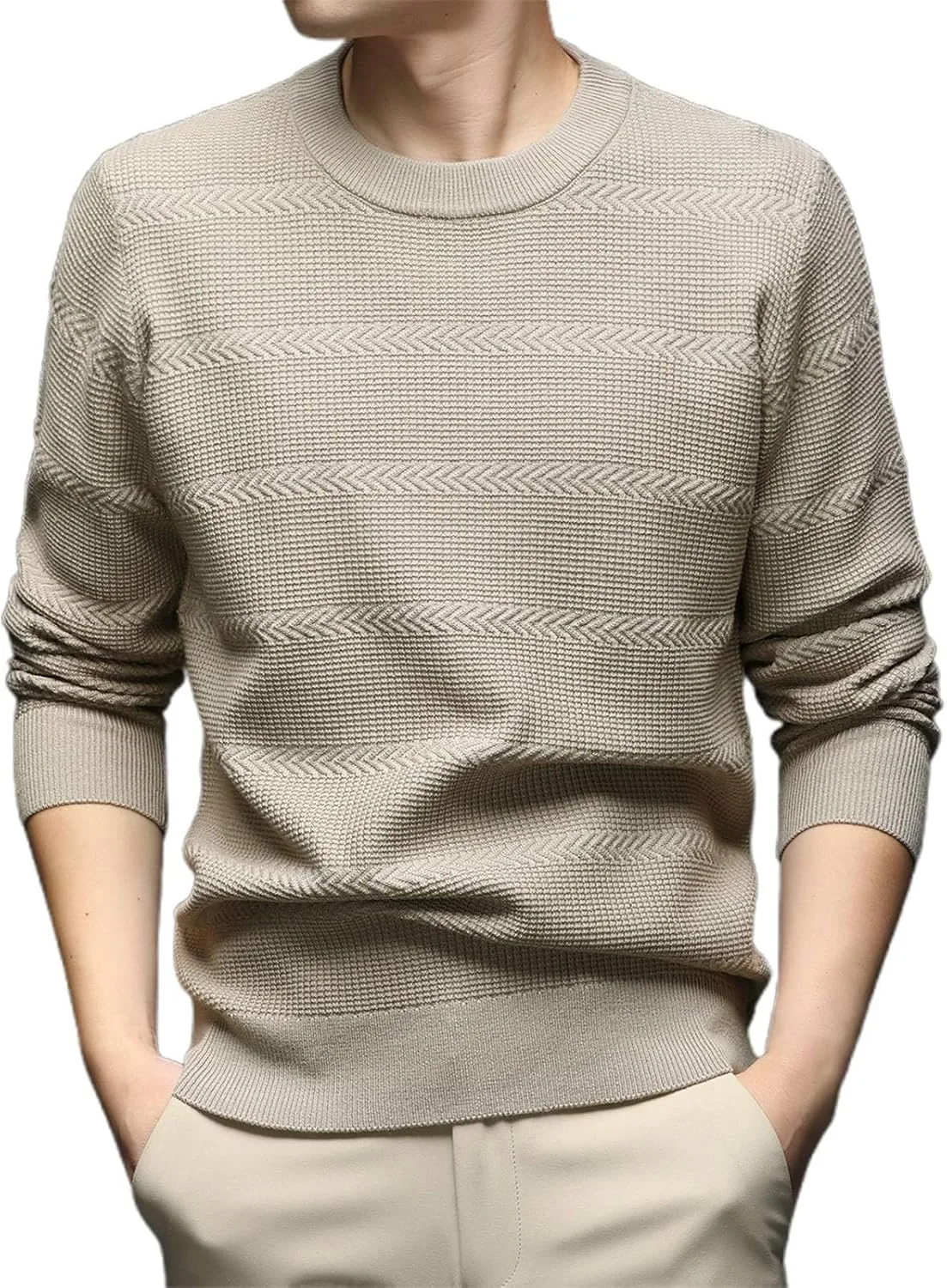 

Мужской свитер Casual Warm Slim Fit Pullover с ребристым узором