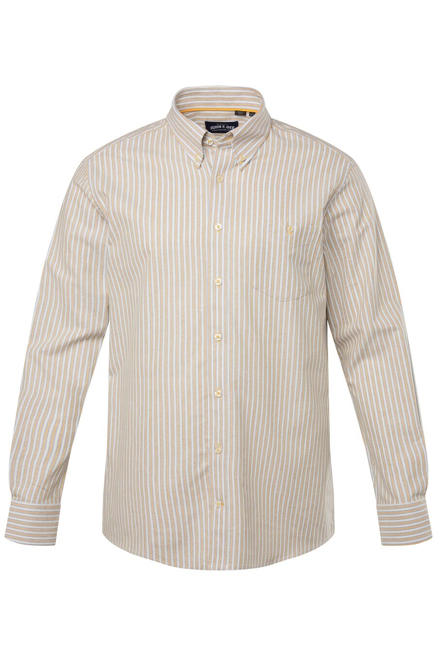 

Повседневная рубашка John F. Gee Comfort fit Button Up Shirt, бежевый