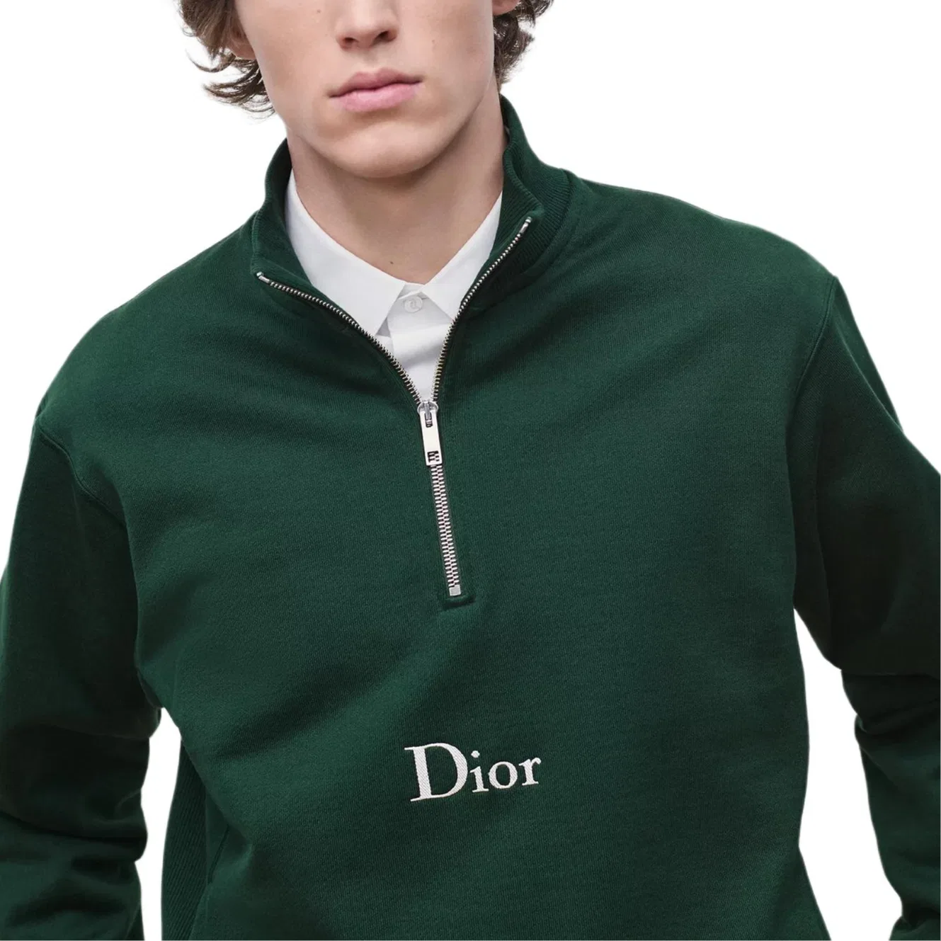 Полузастегивающаяся толстовка DIOR, Green — фото 4