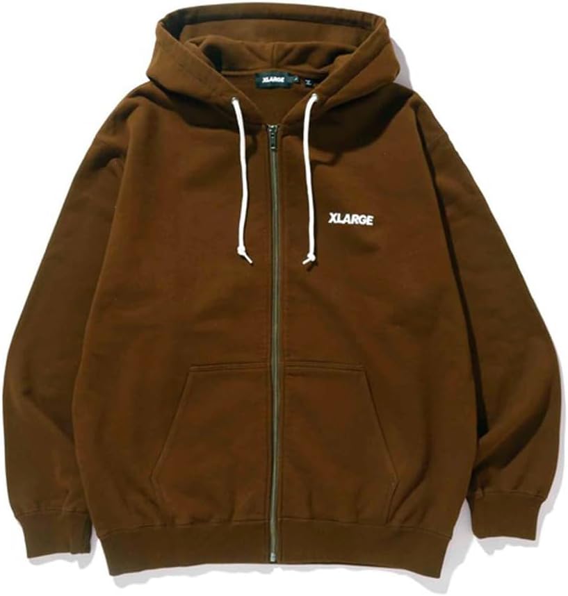 

Толстовка с капюшоном размера XLARGE, стандартный логотип, застежка-молния, мужская, коричневый