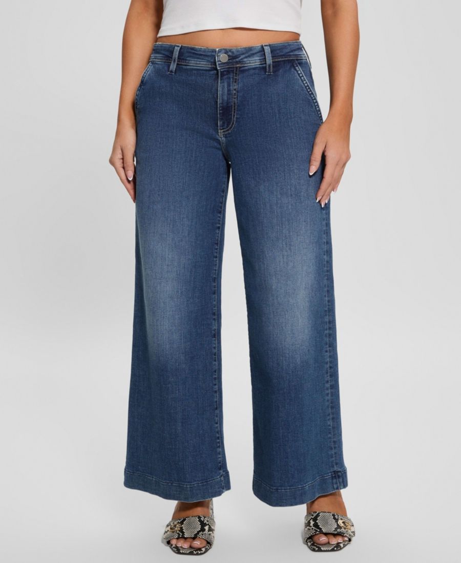 

Женские джинсы Zoya с широкими штанинами, выцветшие, с высокой посадкой GUESS, Jasmin