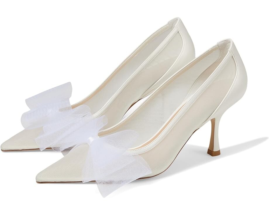 

Туфли Stuart Weitzman Blushing Bow 75 Pump, цвет Cream/White