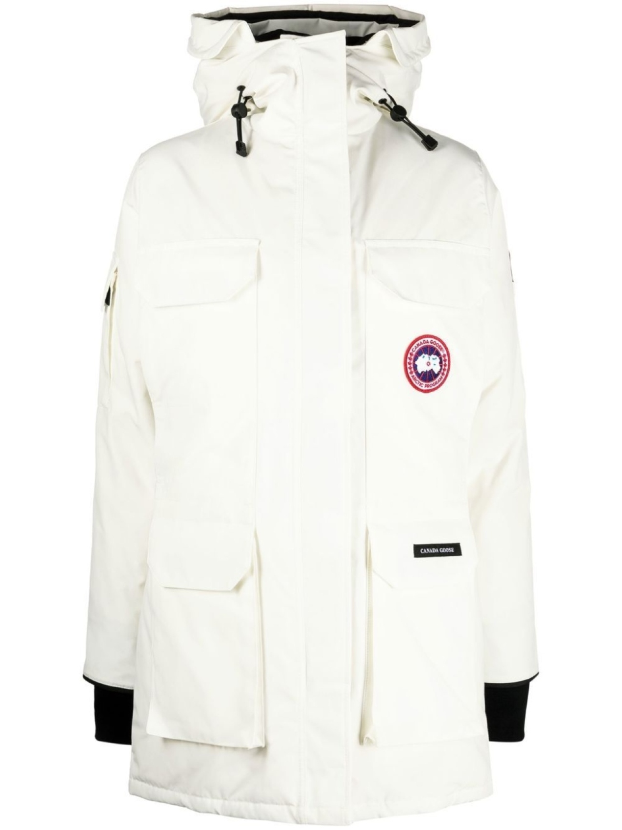 

Canada Goose пуховик с нашивкой-логотипом, белый