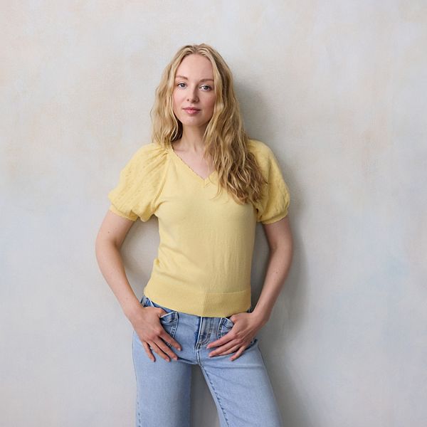 

Мягкий свитер Petite Lc Lauren Conrad, Lemon Shine