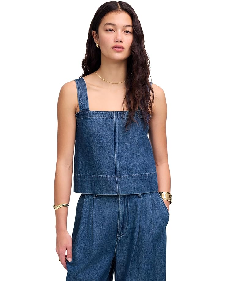 

Топ Madewell Crop Swing Top In Mcnair Wash, цвет Mcnair Wash