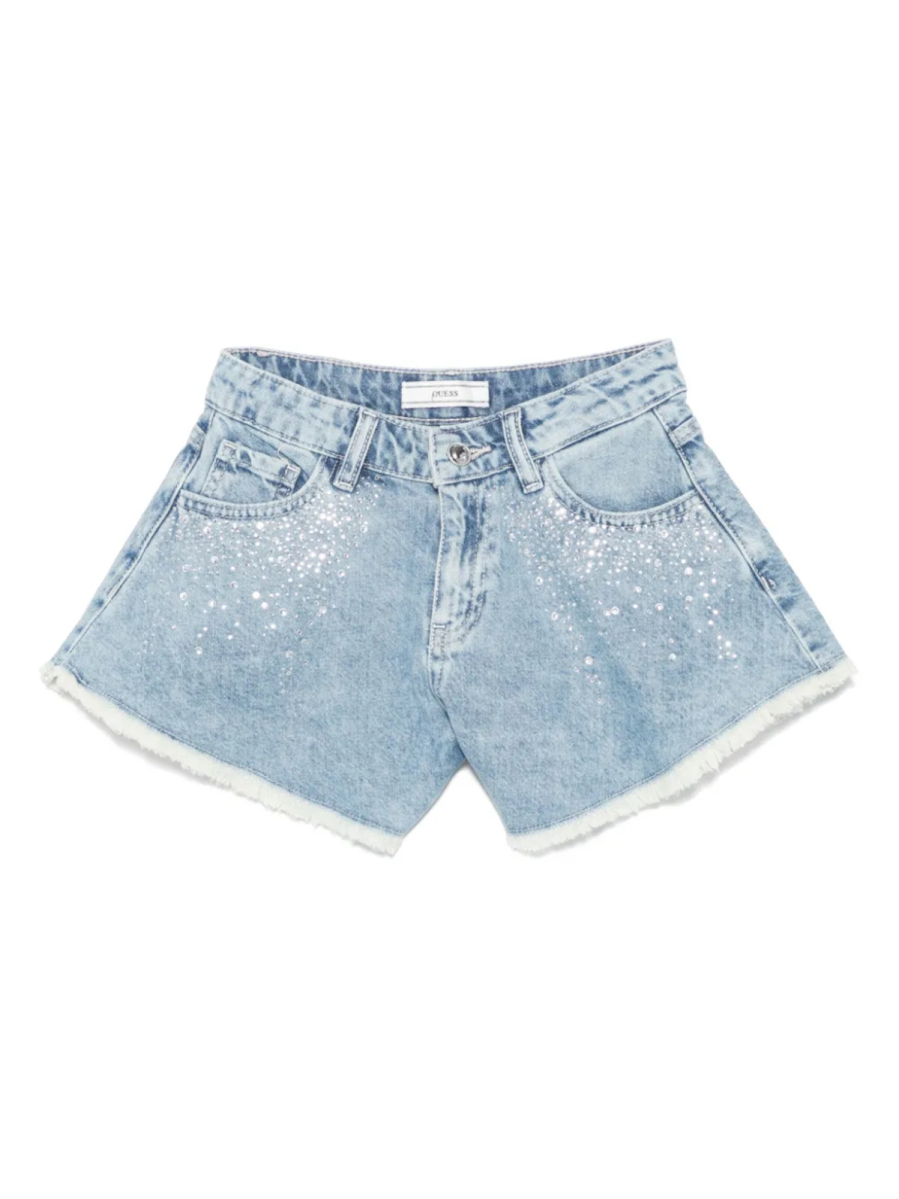 

Угадать детские джинсовые шорты со стразами guess kids, синий