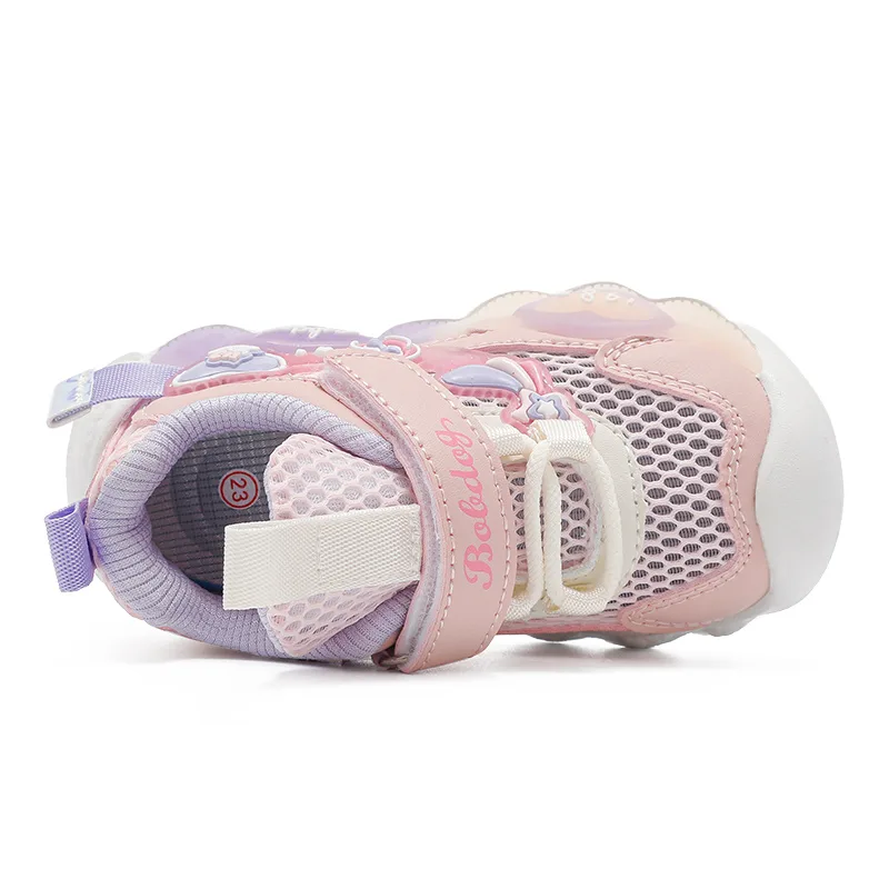 Детские противоскользящие износостойкие поддерживающие кроссовки BOBDOG, Soft Pink/Dream Purple — фото 4