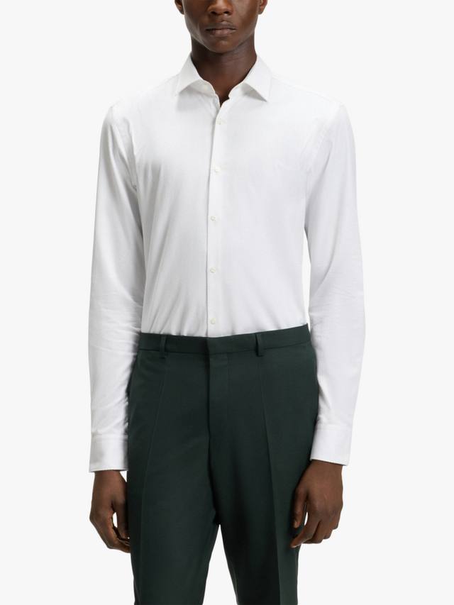 

Хлопковая рубашка HUGO Herringbone Slim Fit HUGO BOSS