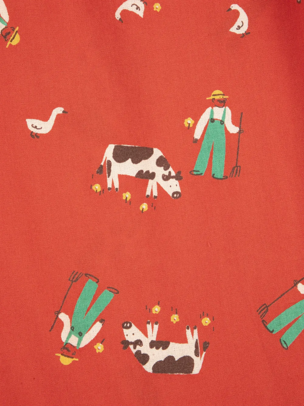 Плетеные брюки с принтом и эластичным поясом Farm Adventure Bobo Choses, красный — фото 2