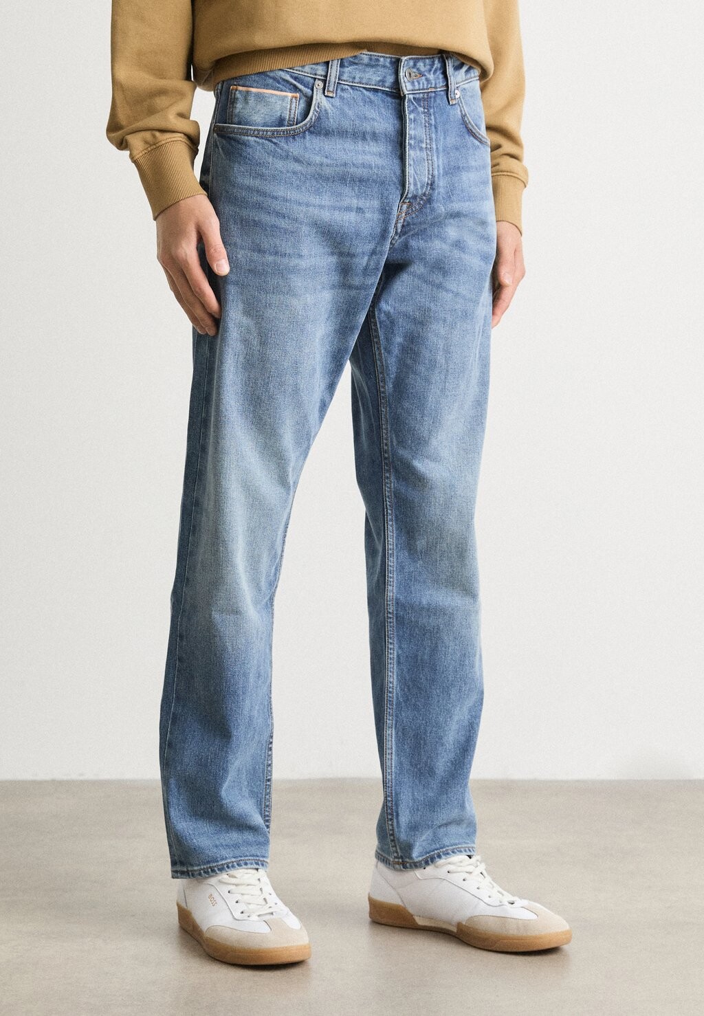 

Джинсы прямого кроя TROY SELVEDGE BOSS, темно-синий