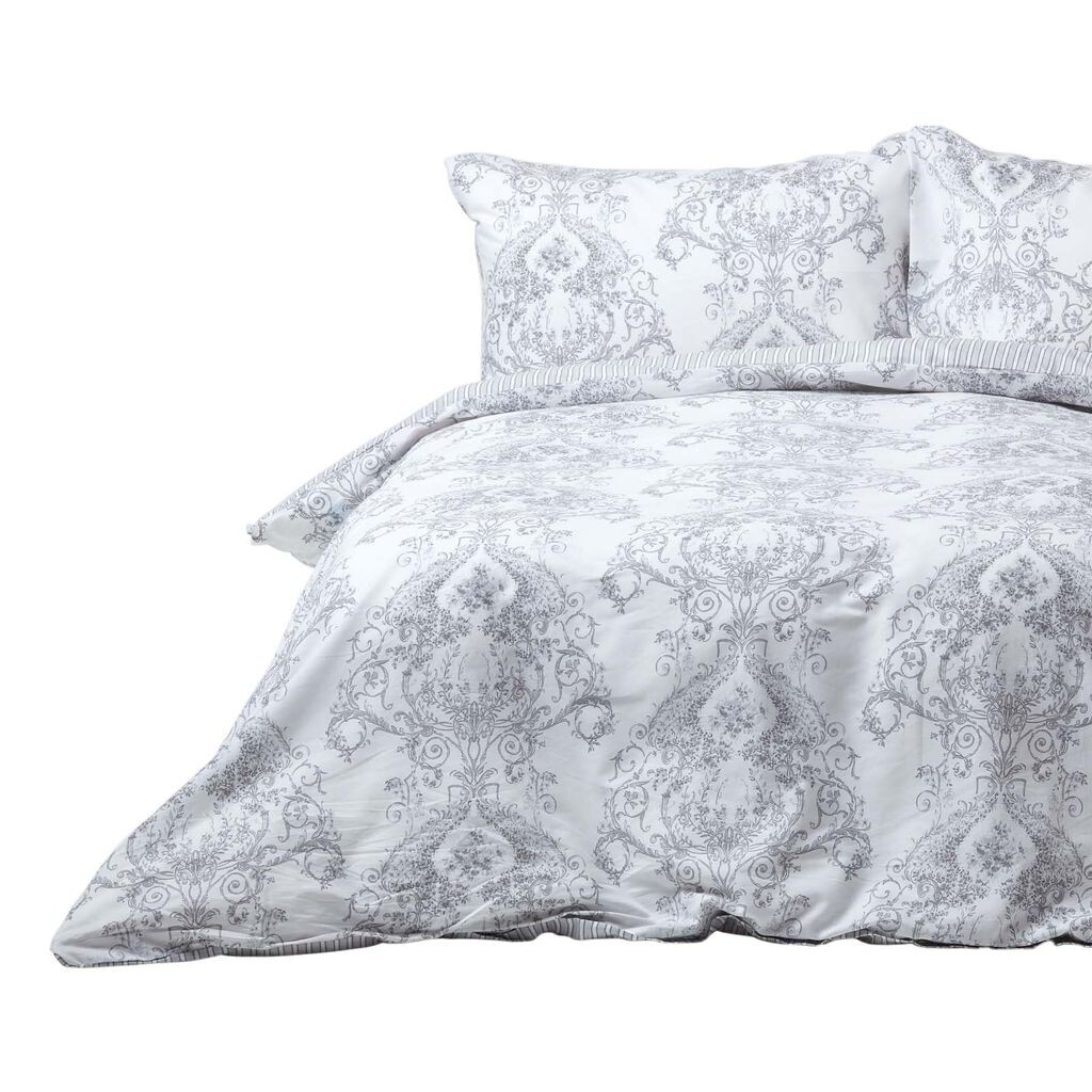 

HOMESCAPES Комплект пододеяльников Toile De Jouy 260 x 220 см Серый