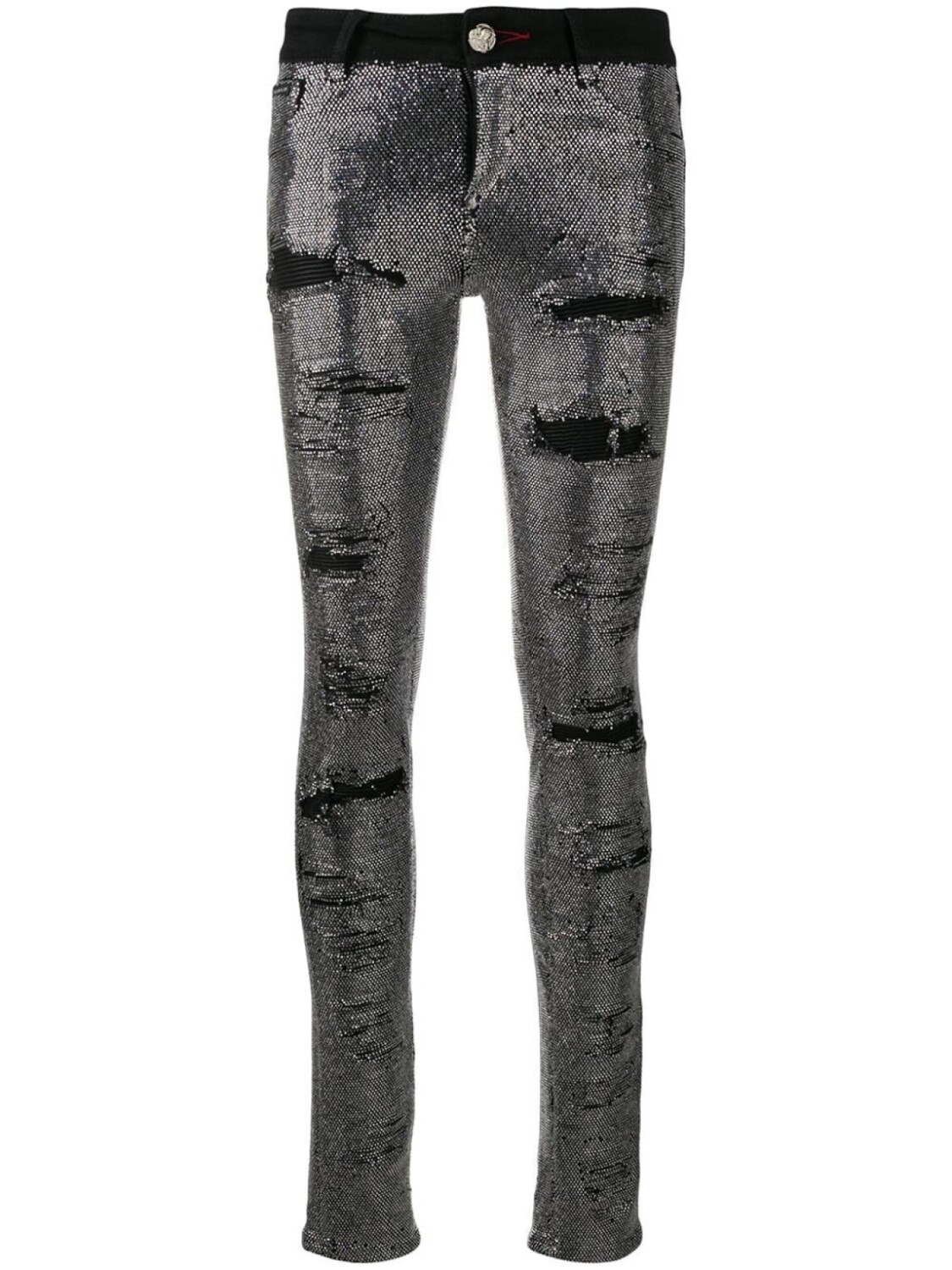 

Philipp Plein джинсы скинни с кристаллами, черный