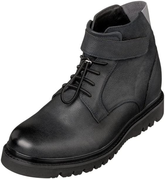 

Мужские невидимые обувные вставки для увеличения роста CALTO - Черные кожаные шнурованные повседневные ботинки - Увеличение роста на 8 см - K83114 - Размер 7 D(M) US