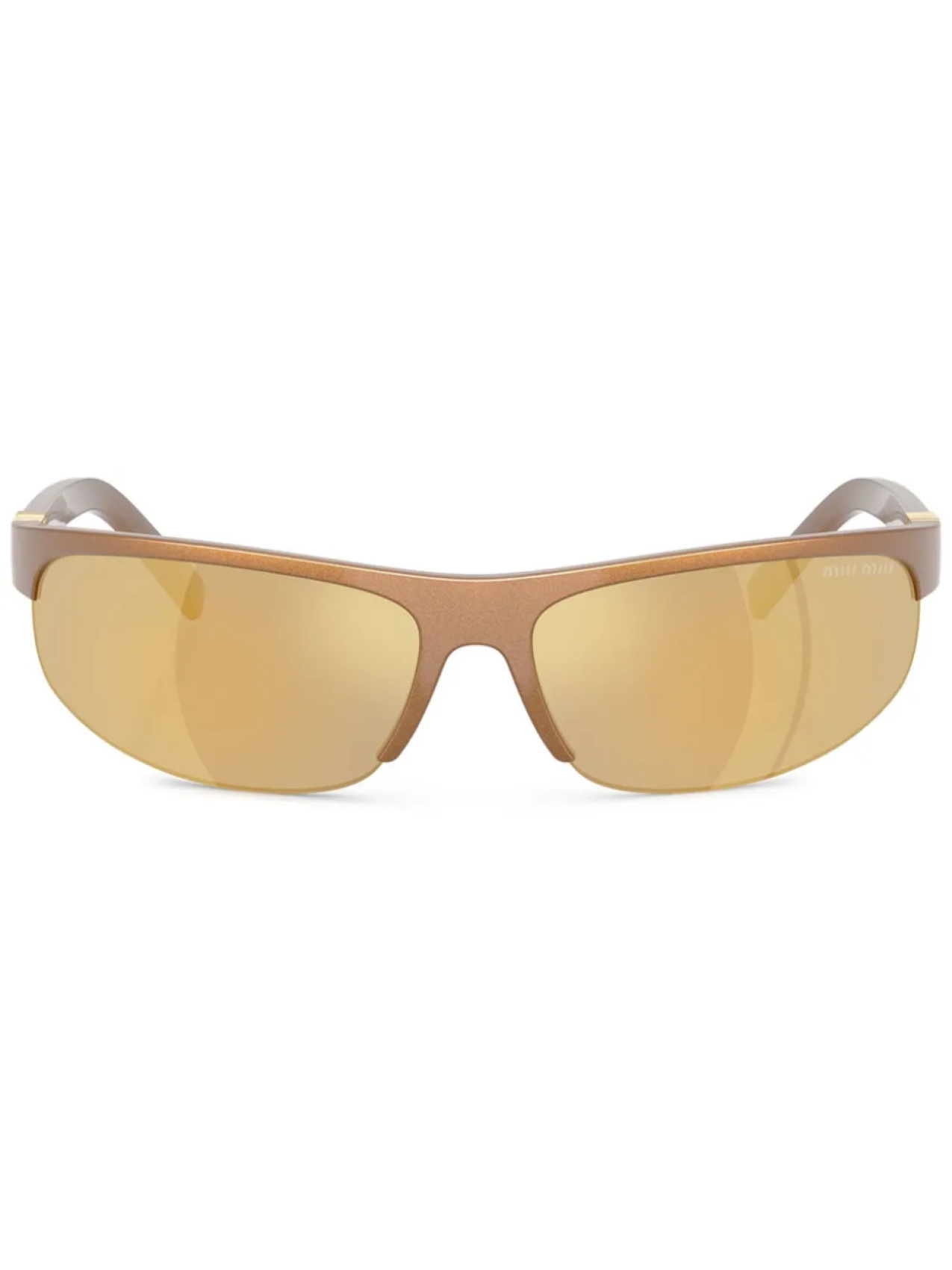 

Miu Miu Eyewear солнцезащитные очки в массивной оправе, коричневый