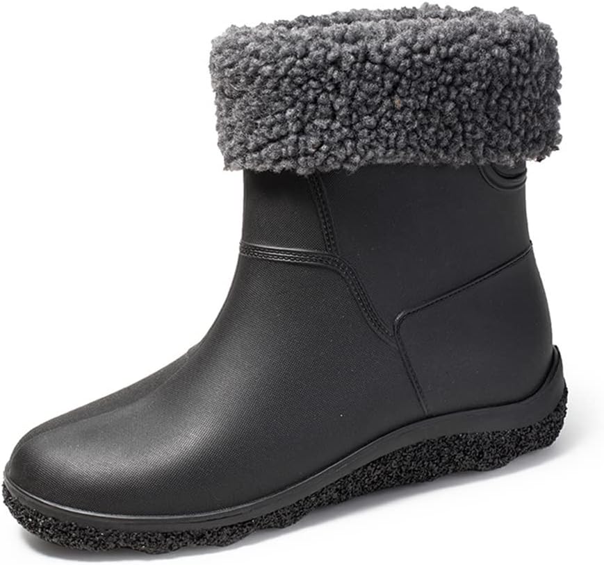 

Мужские резиновые сапоги Rojeam, водонепроницаемые, стиль Челси, для прогулок на улице, водонепроницаемые ботинки до щиколотки, черный