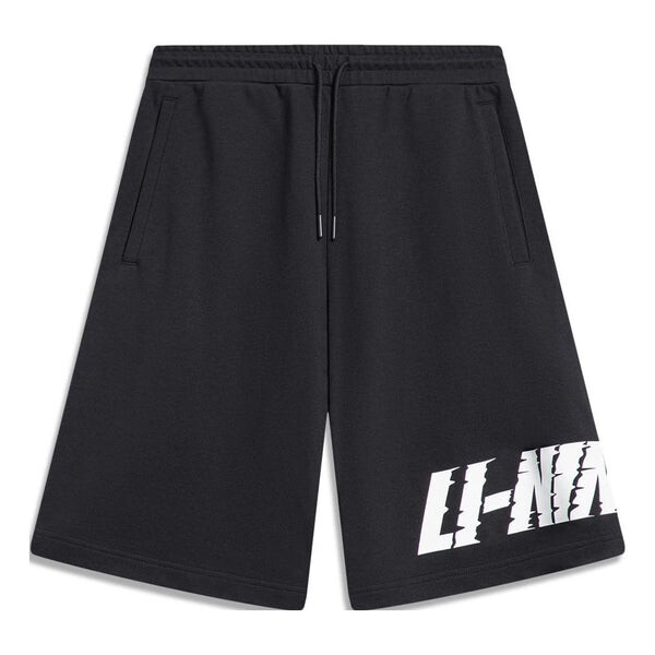 

Шорты с графическим принтом, свободные шорты Li-Ning, черный