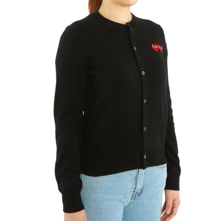 Кардиган (WMNS) COMME des GARCONS PLAY Cardigan With Double Emblems 'Black' AZ-N057-051-1, черный — фото 3