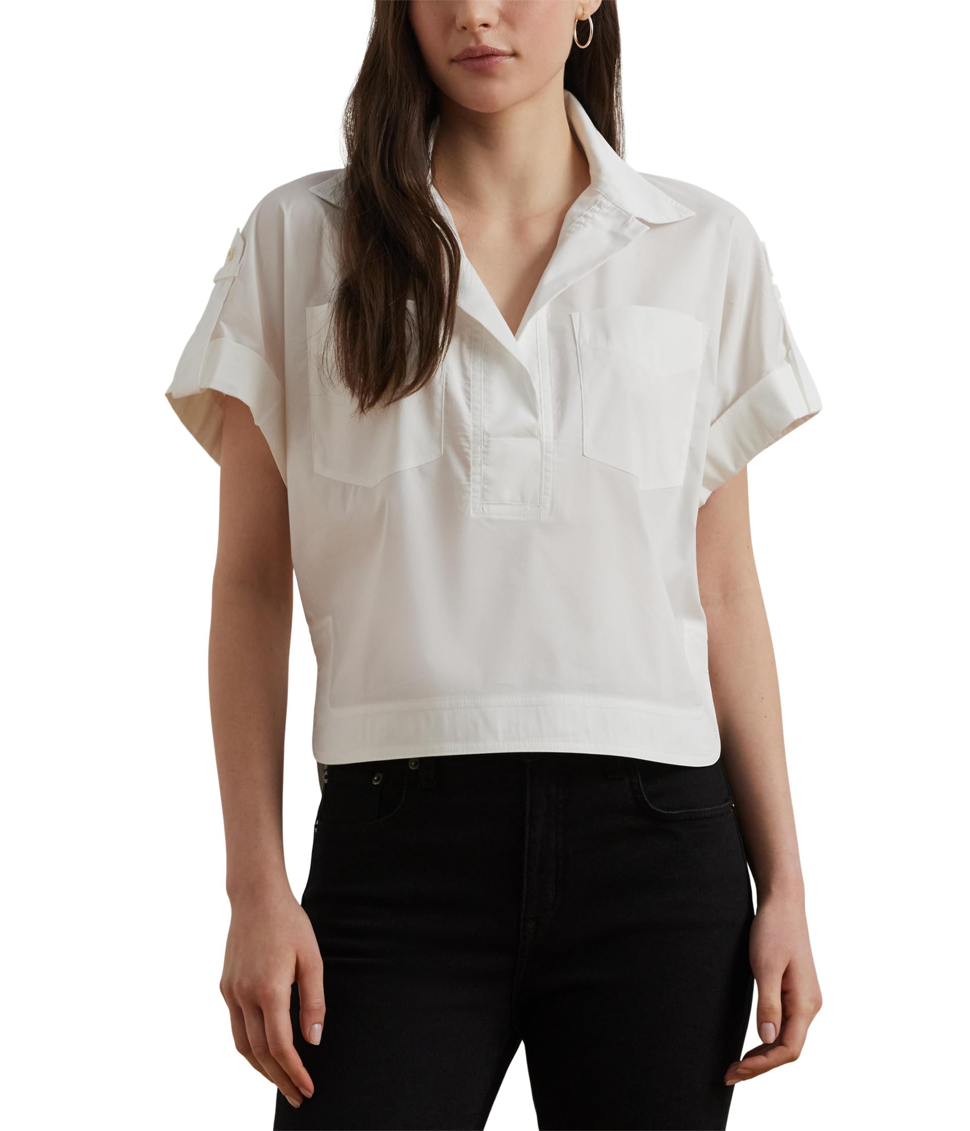 

Рубашка Lauren Ralph Lauren Cotton Blend Short, белый
