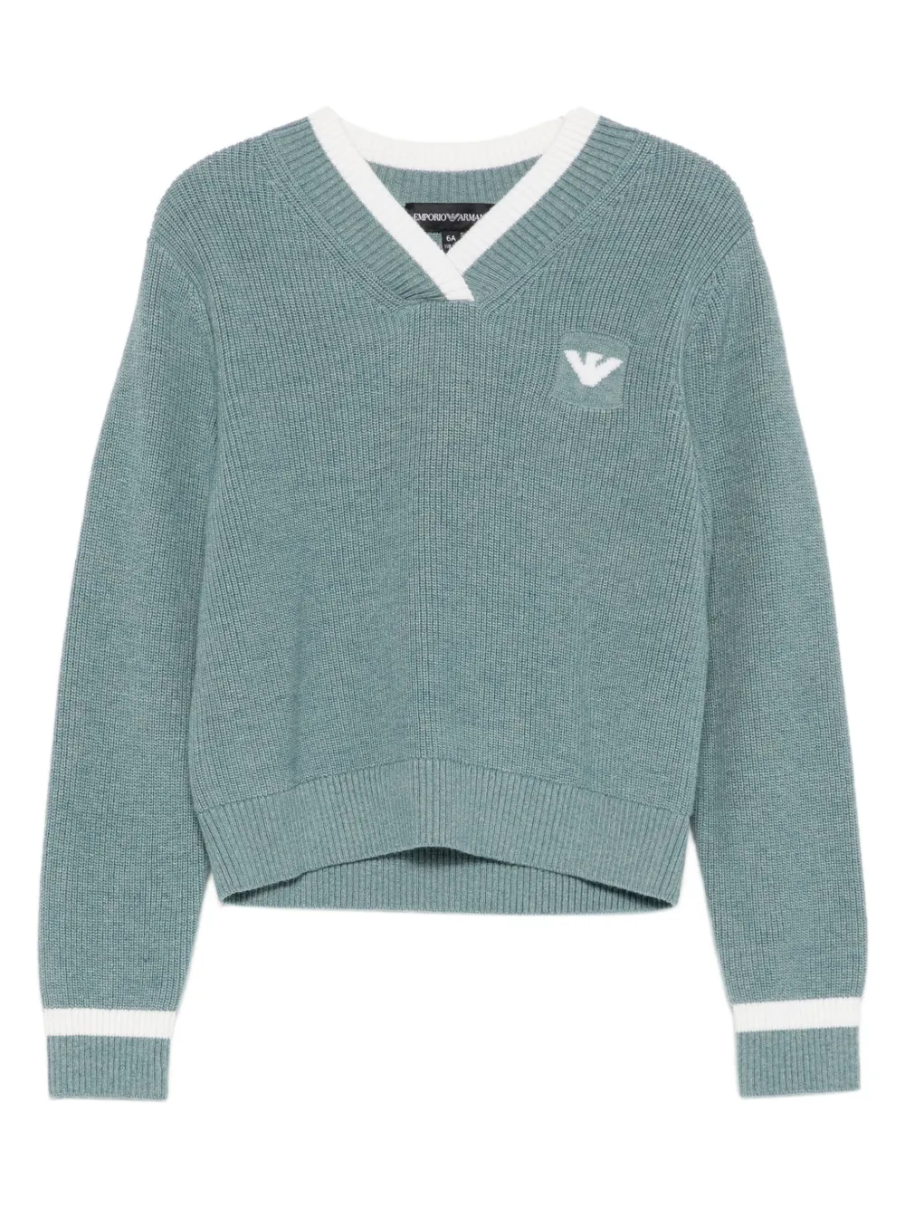 

Ребристый свитер с логотипом Emporio Armani Kids, синий