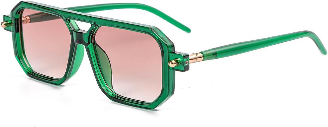 

Солнцезащитные очки NIDOVIX в винтажном квадратном стиле 70-х годов, модель «Авиатор», для женщин и мужчин, ретро-классические, с плоской оправой, защита от УФ-излучения, 01 Green/Gradient Brown