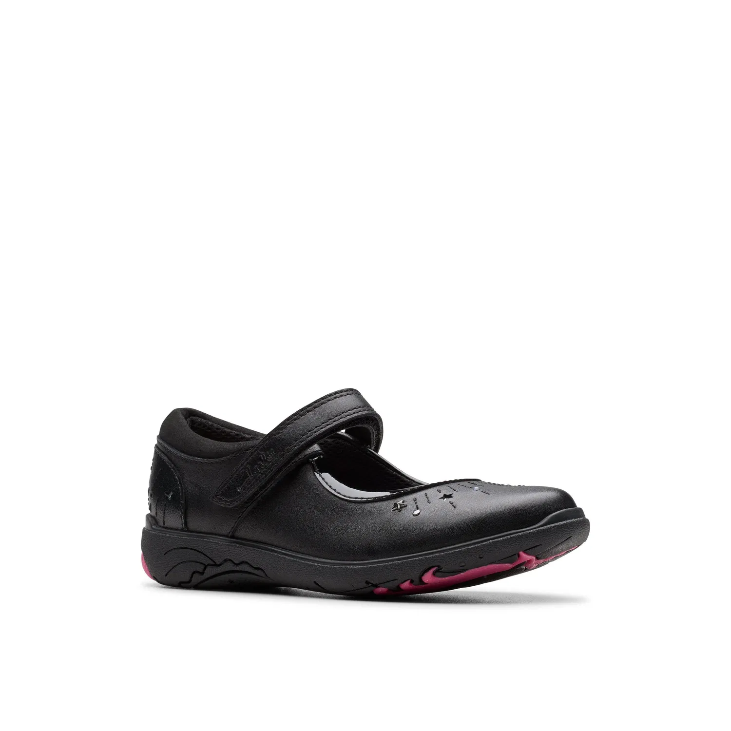 Туфли Mary Jane на липучке с морским единорогом Clarks, черный — фото 4