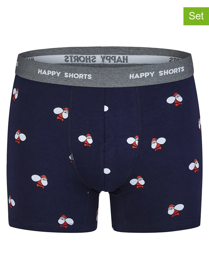 Боксеры набор 2 шт, Happy Shorts, темно-синий/серый