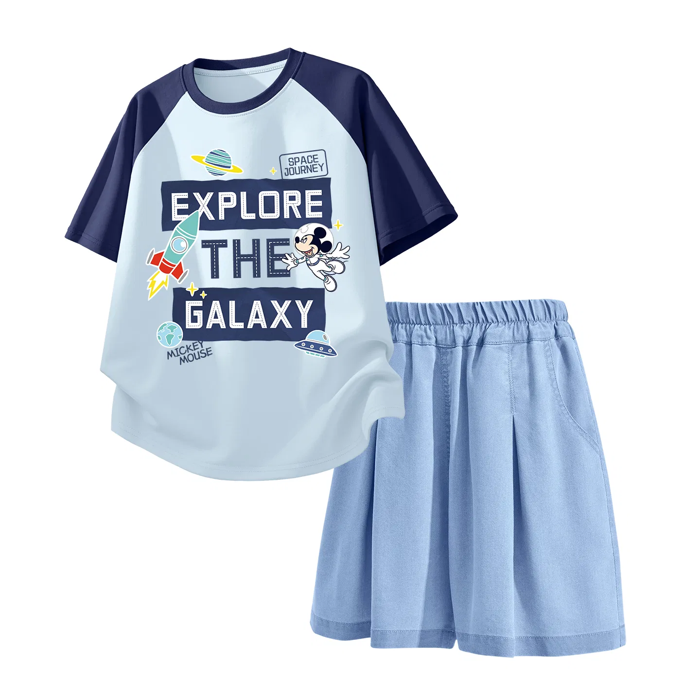 Детский спортивный костюм Disney Kids Casual Sportswear Crew Neck Thin Stretch светло-синий