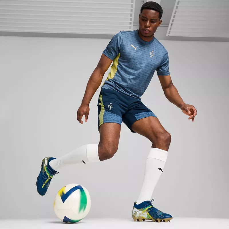 Футбольные бутсы PUMA Future 7 Ultimate Neymar FG/AG, синий/золотой — фото 3