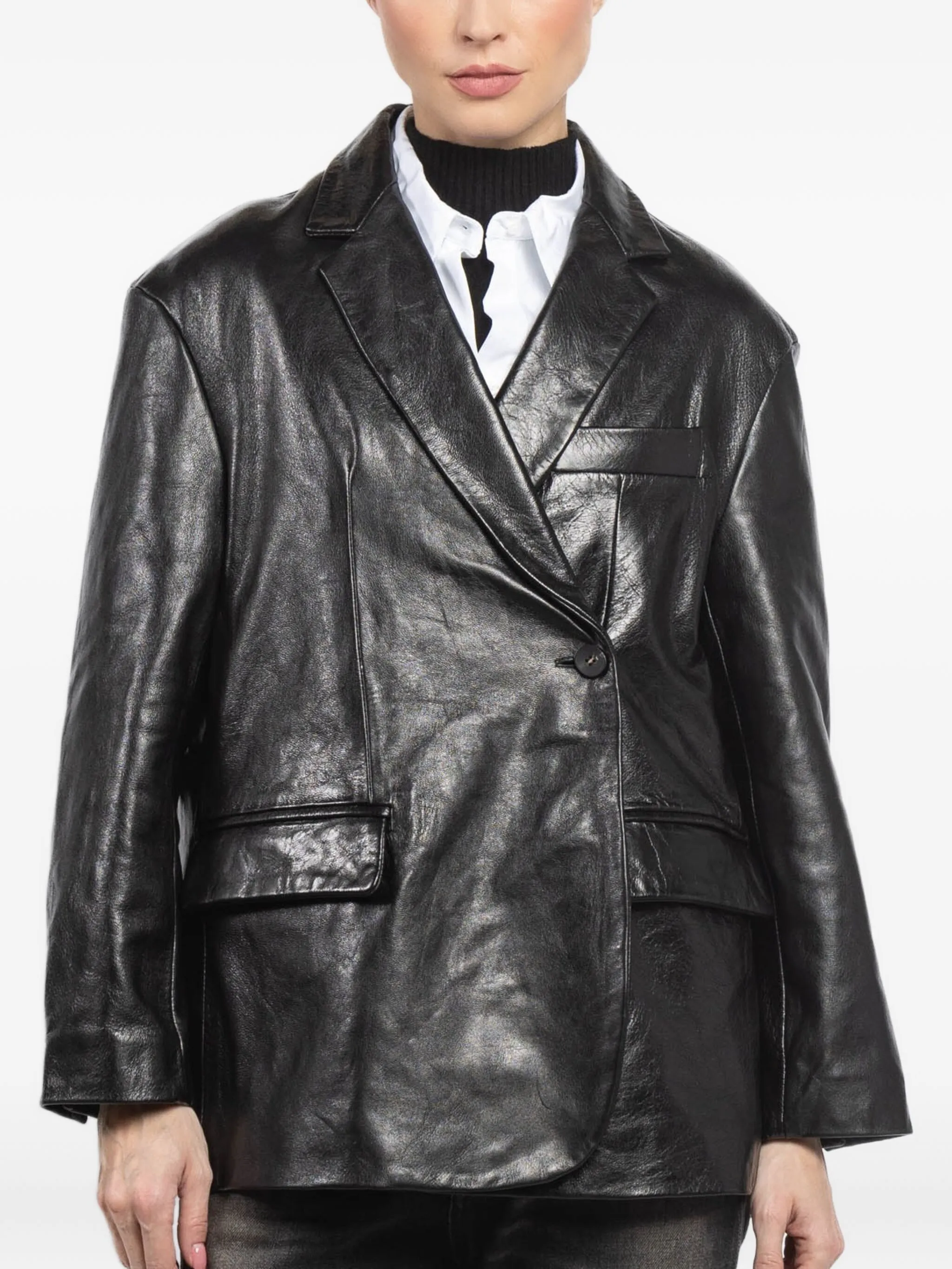 

Двубортный пиджак из коллаборации с Jade Giorgio Brato, черный